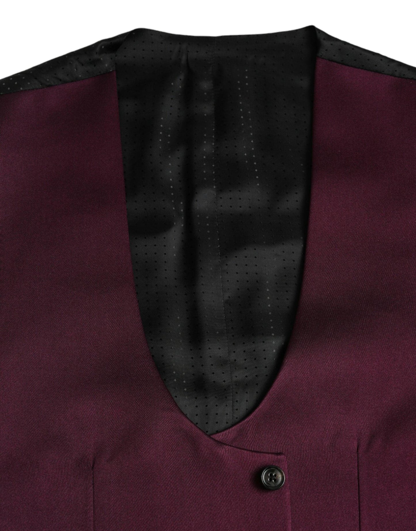 Dolce & Gabbana Maroon Satin Silk Waistcoat Dress Formal Vest - Arichezz.store