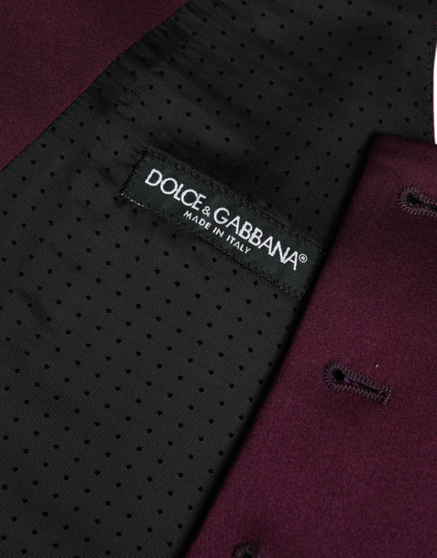 Dolce & Gabbana Maroon Satin Silk Waistcoat Dress Formal Vest - Arichezz.store