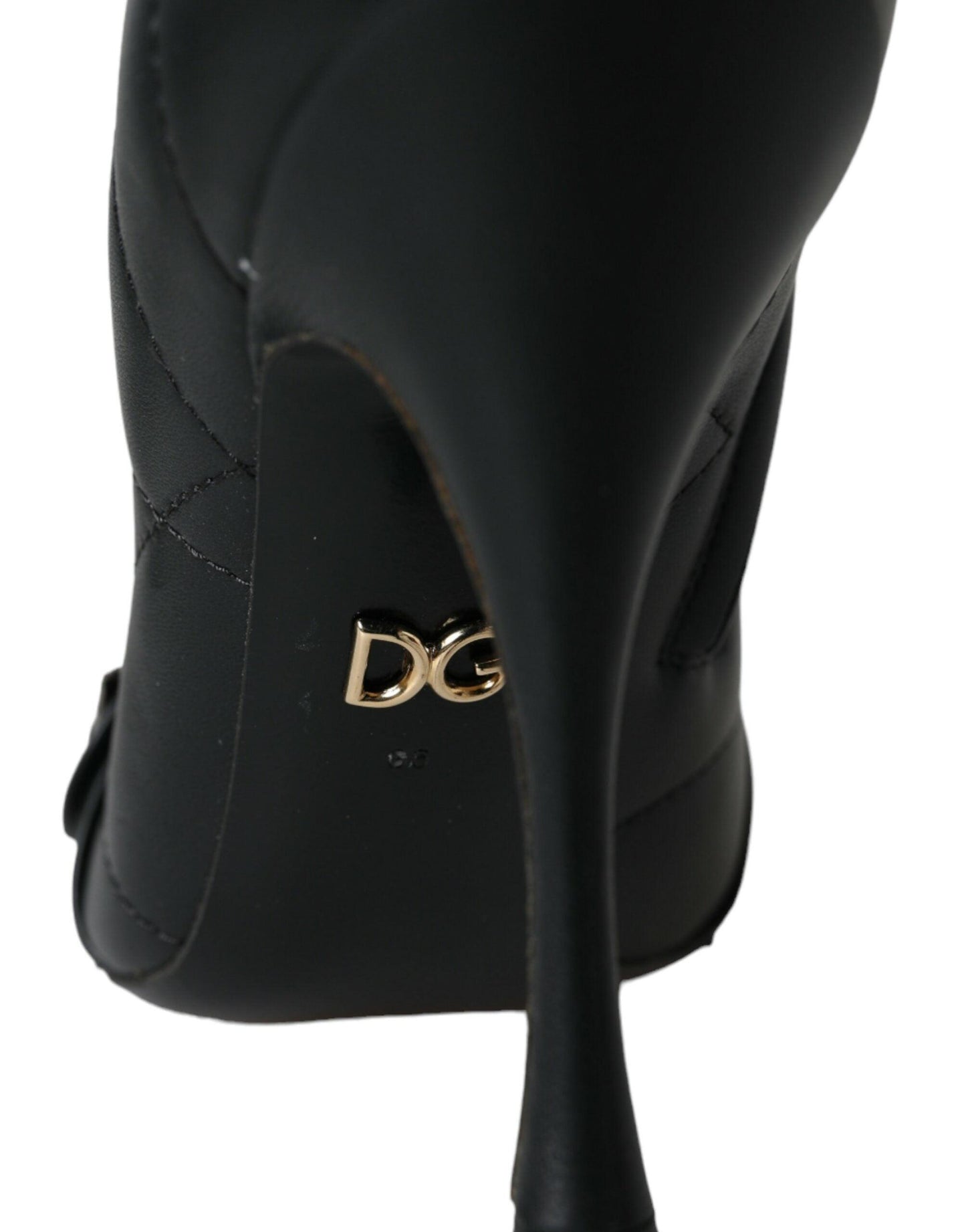 Dolce & Gabbana Black Devotion Quilted Buckled Boots Shoes - Arichezz.store