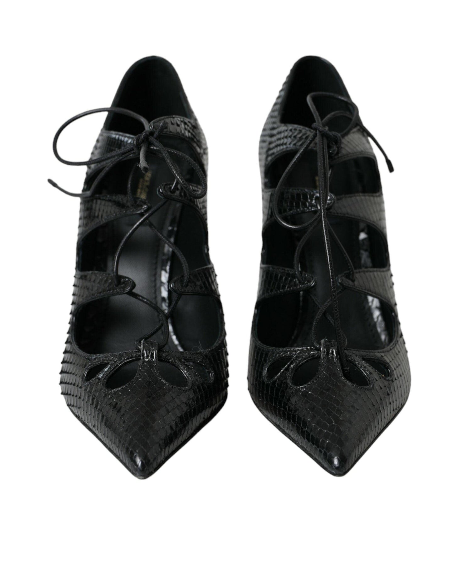 Dolce & Gabbana Black Python Leather Mary Jane Pumps Shoes - Arichezz.store