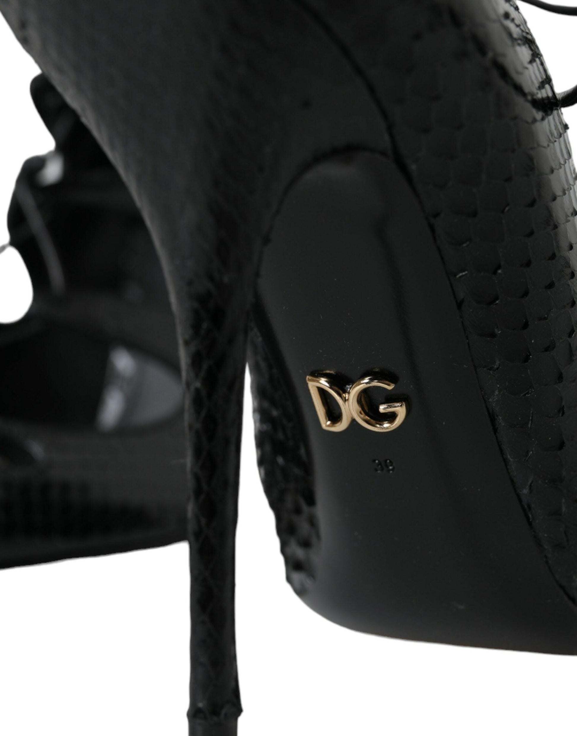 Dolce & Gabbana Black Python Leather Mary Jane Pumps Shoes - Arichezz.store