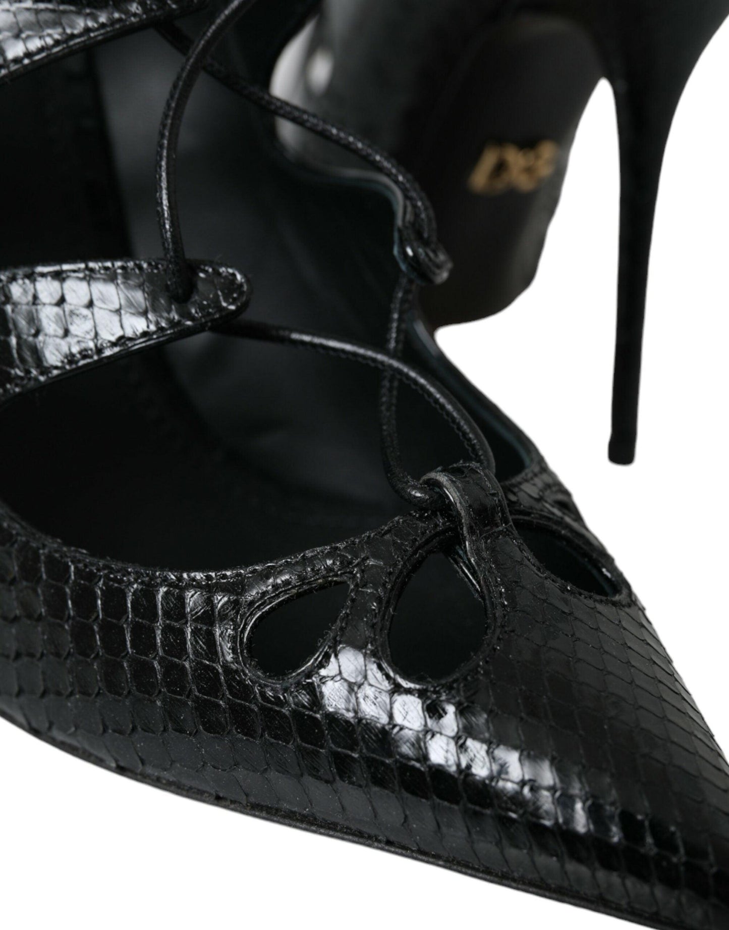 Dolce & Gabbana Black Python Leather Mary Jane Pumps Shoes - Arichezz.store