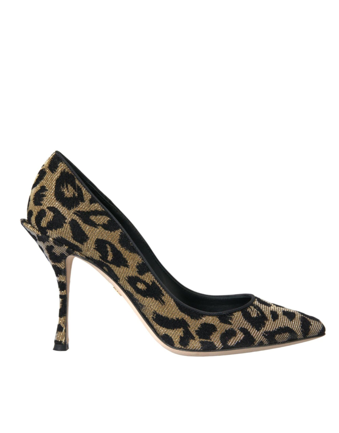 Dolce & Gabbana Black Gold Leopard Lurex Heels Pumps Shoes - Arichezz.store