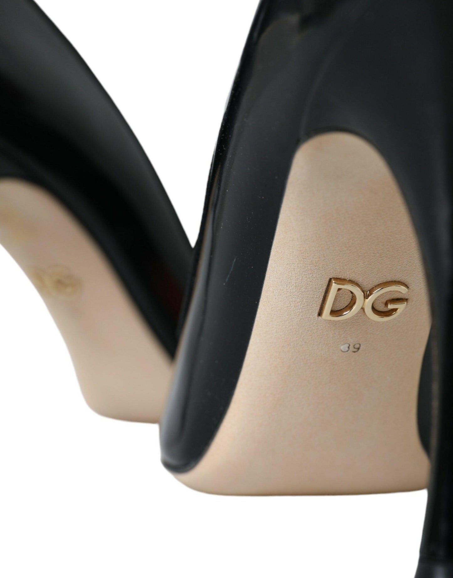 Dolce & Gabbana Black Leather WOW Patch Heels Pumps Shoes - Arichezz.store