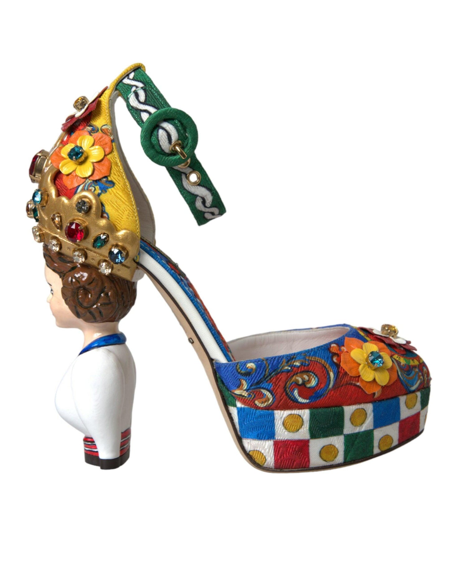 Dolce & Gabbana Multicolor Carretto Embellished Sandals Shoes - Arichezz.store