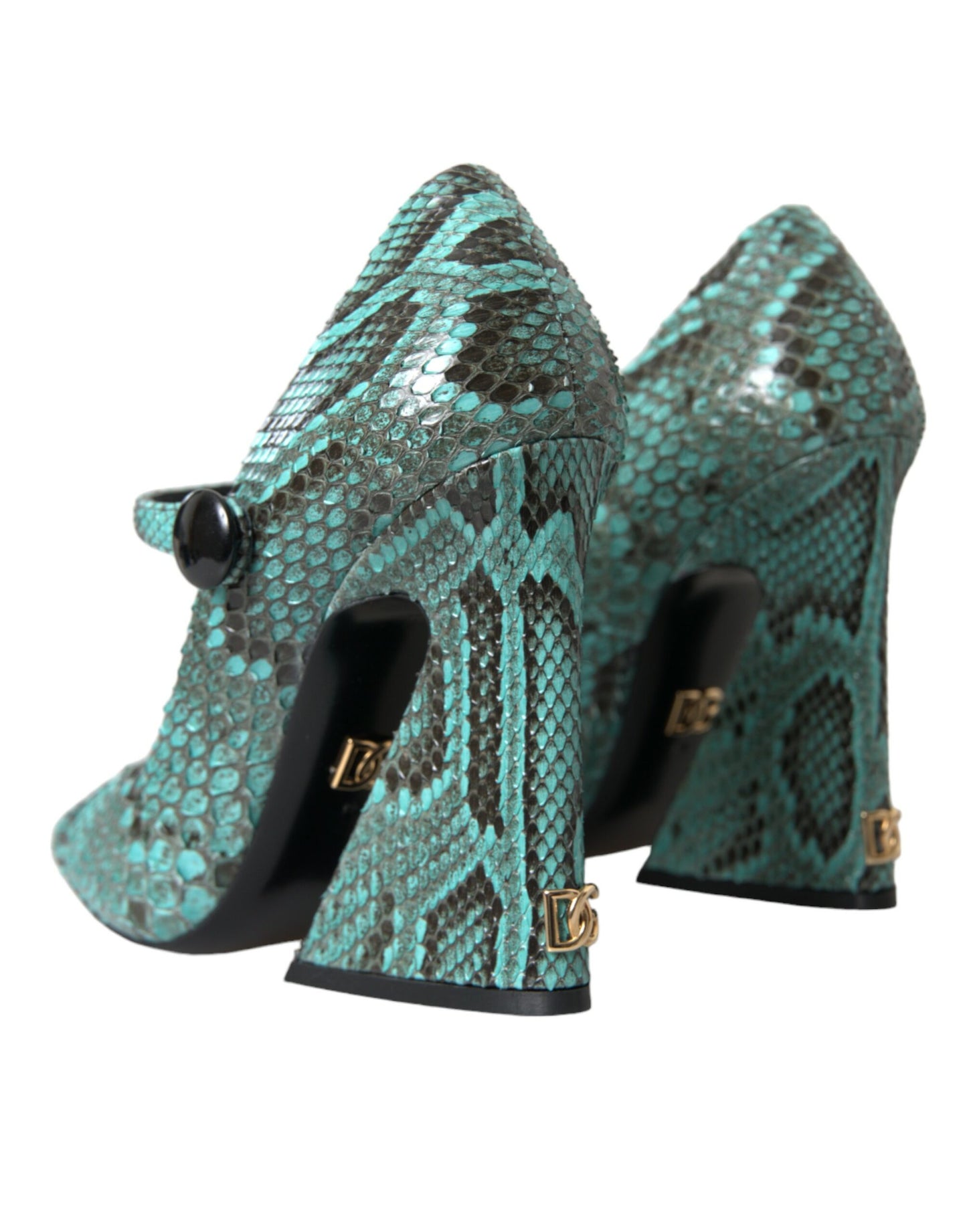 Dolce & Gabbana Aqua Python Leather Mary Jane Pumps Shoes - Arichezz.store