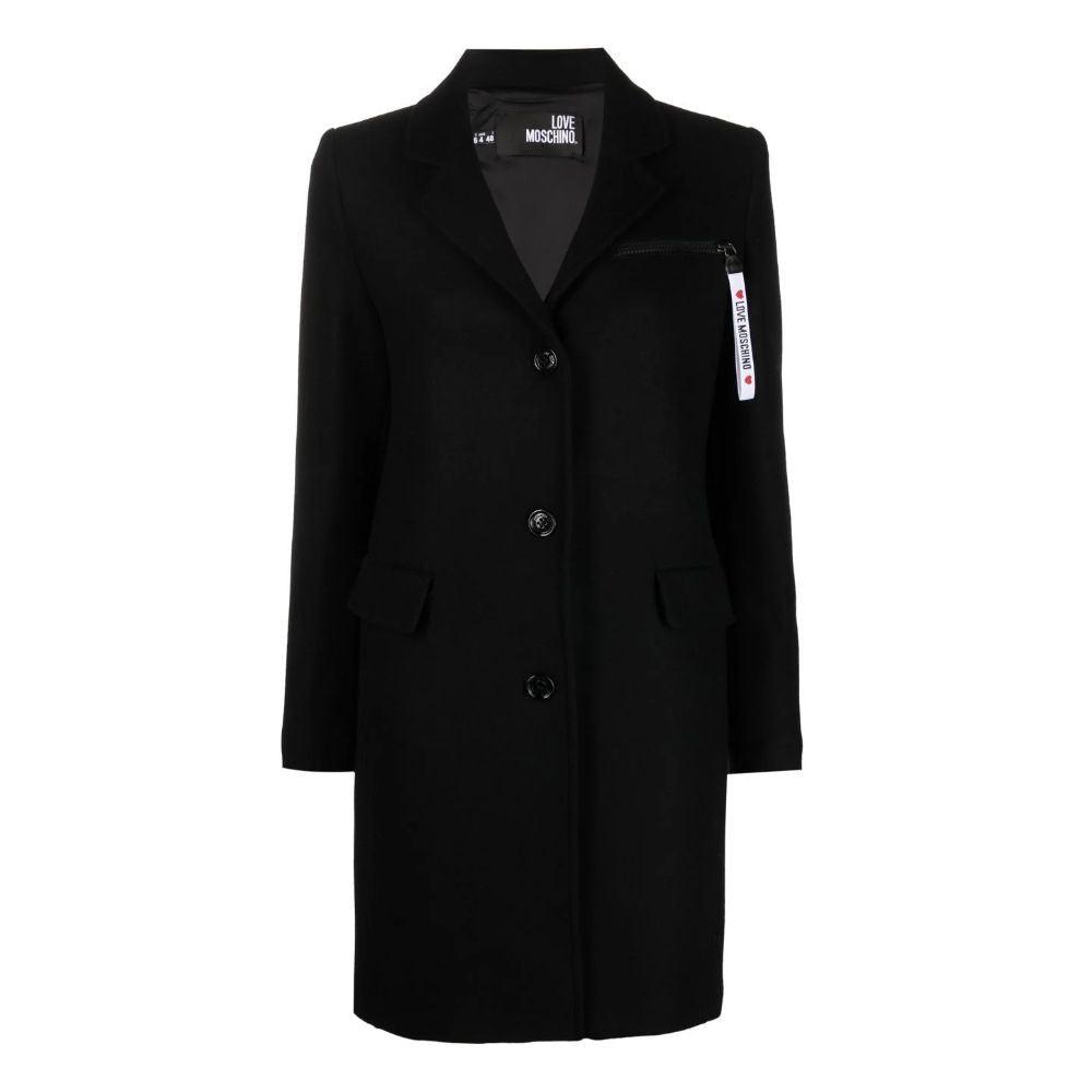 Love Moschino Black Wool Jacket & Coat - Arichezz.store