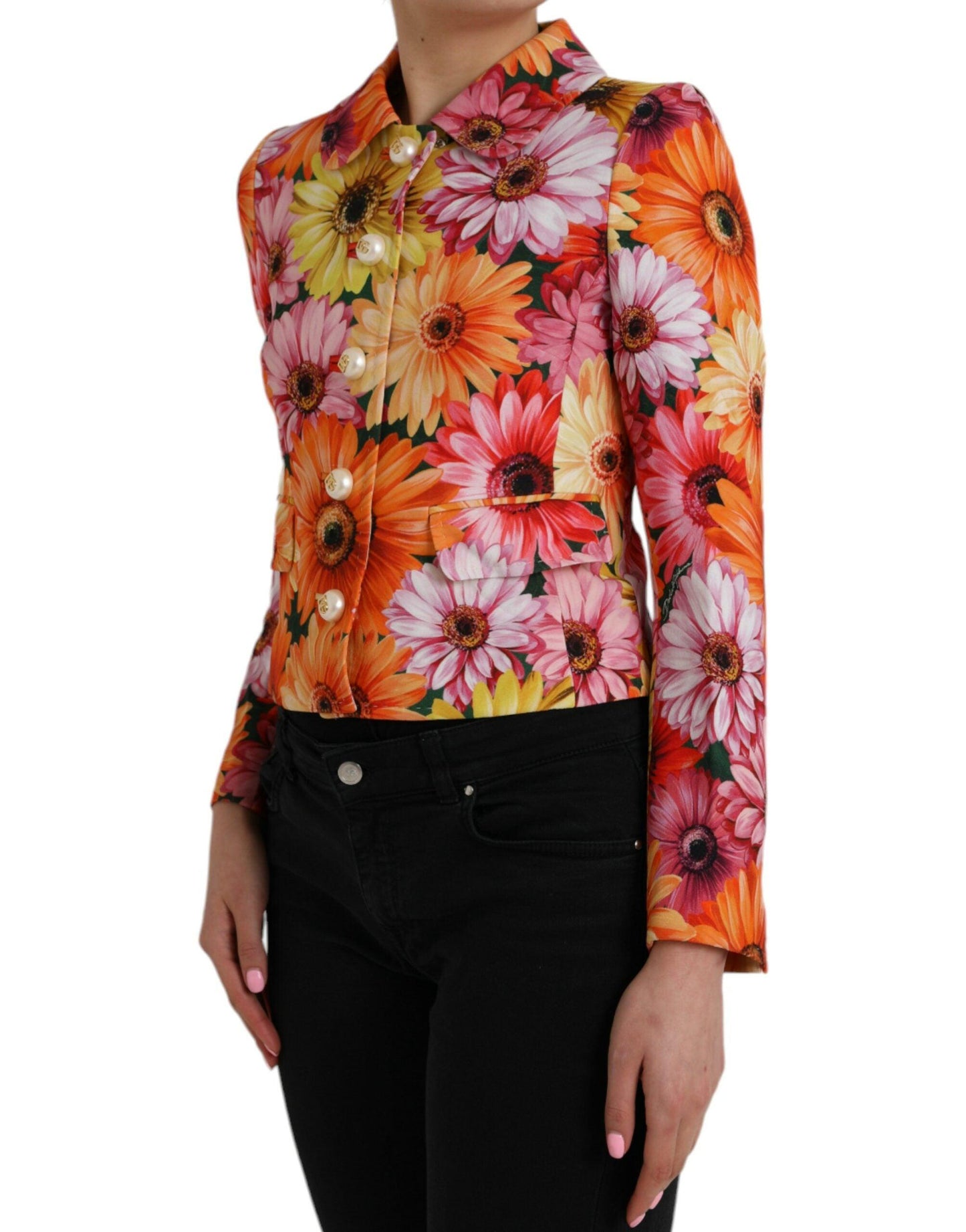 Dolce & Gabbana Multicolor Floral Brocade Blazer Coat - Arichezz.store