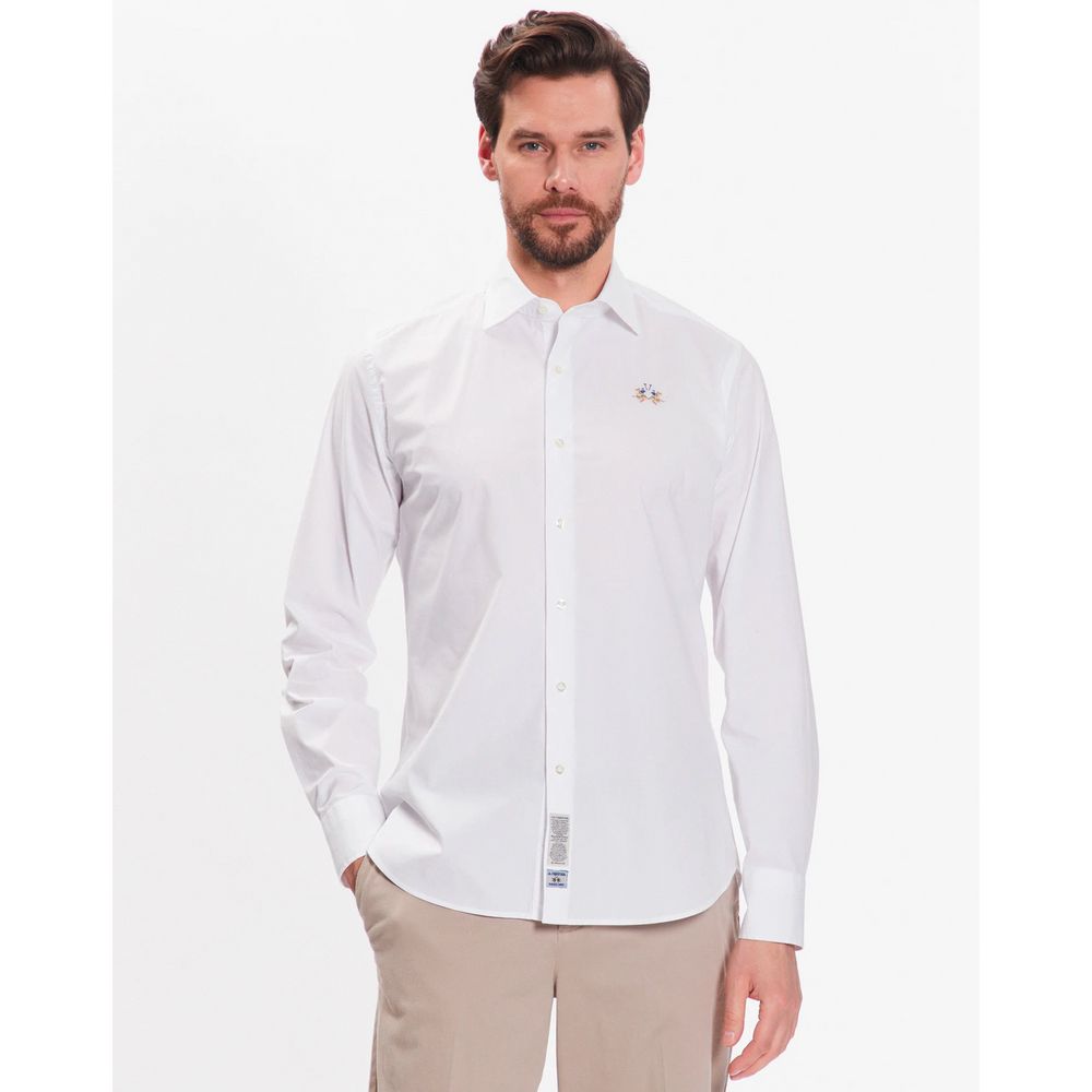 La Martina White Cotton Shirt - Arichezz.store