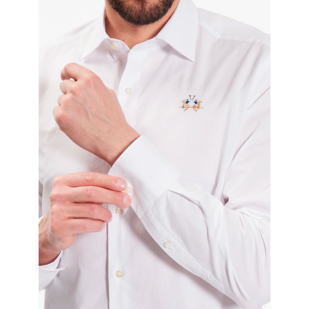 La Martina White Cotton Shirt - Arichezz.store