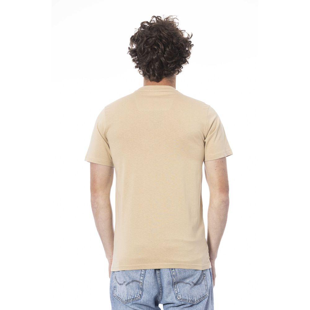 Cavalli Class Beige Cotton Men T-Shirt - Arichezz.store