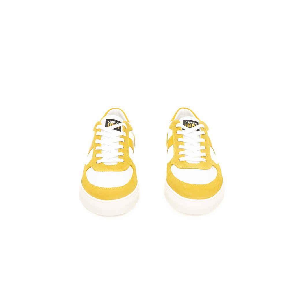 Cerruti 1881 Men's Yellow Leather Sneakers - Arichezz.store