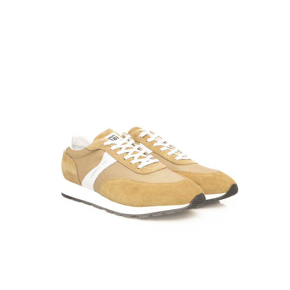 Cerruti 1881 Beige Calf Leather Men's Sneakers - Arichezz.store