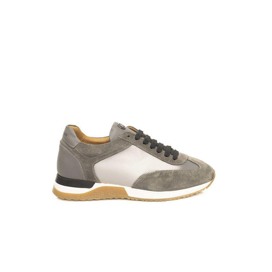 Cerruti 1881 Gray Leather Men’s Sneakers - Arichezz.store