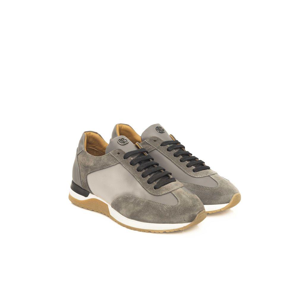 Cerruti 1881 Gray Leather Men’s Sneakers - Arichezz.store