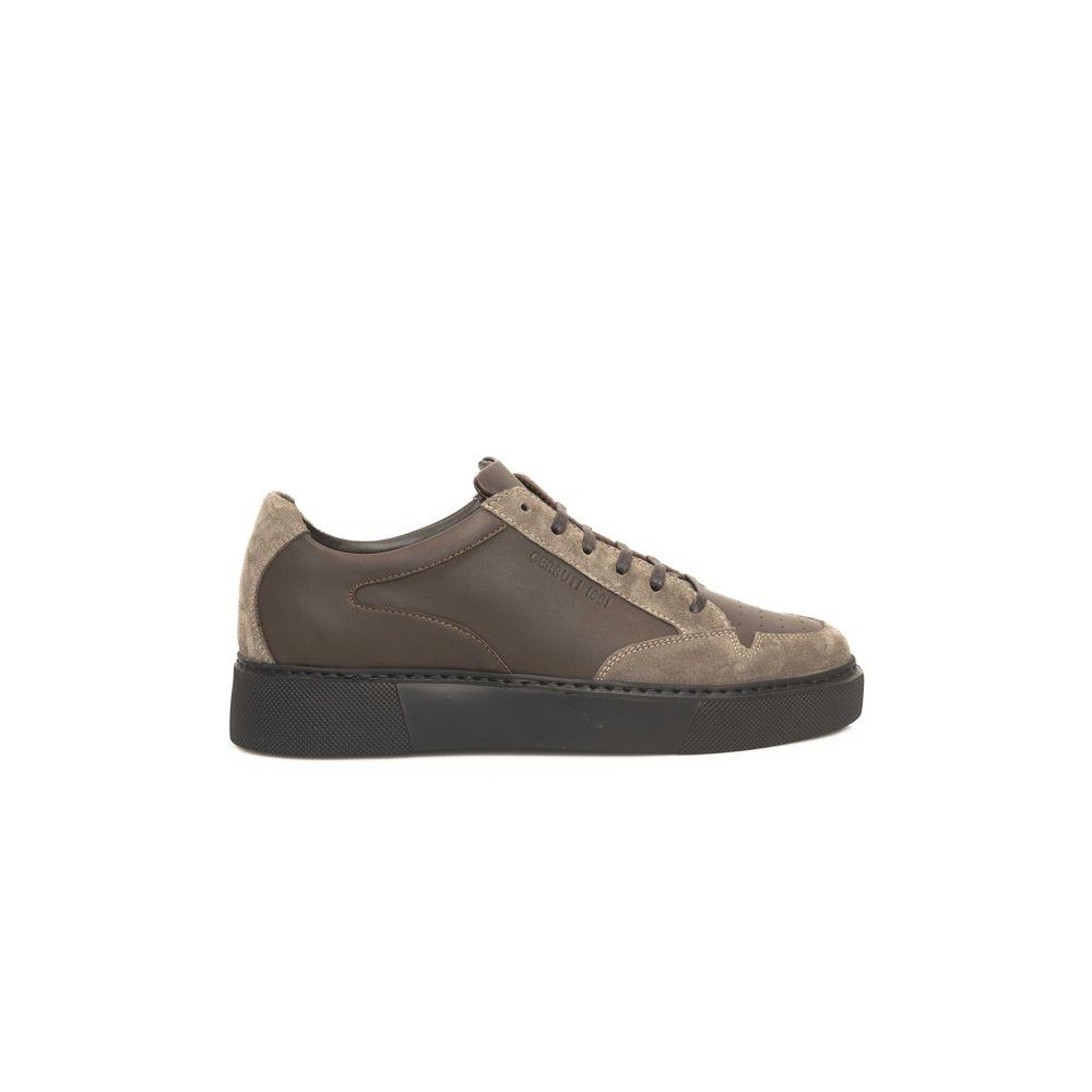 Cerruti 1881 Beige Leather Men's Sneakers - Arichezz.store