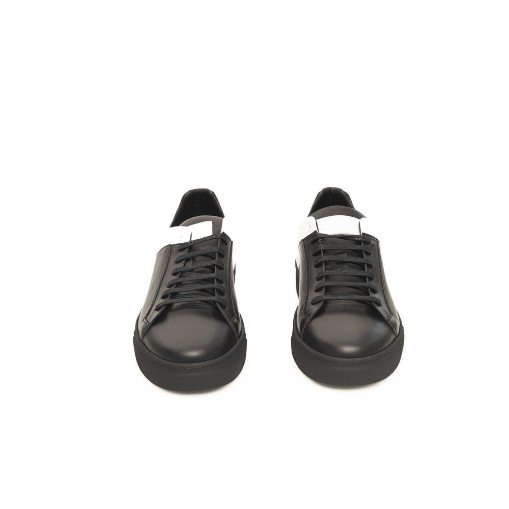 Cerruti 1881 Black Leather Men’s Sneakers - Arichezz.store