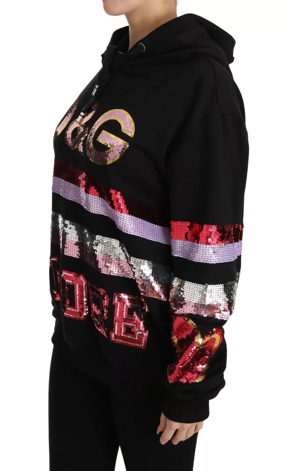 Dolce & Gabbana DG Sequined Hooded Pullover Sweater - Arichezz.store