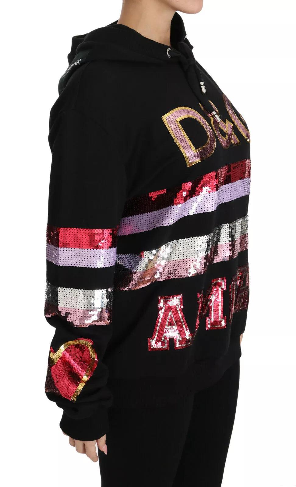 Dolce & Gabbana DG Sequined Hooded Pullover Sweater - Arichezz.store