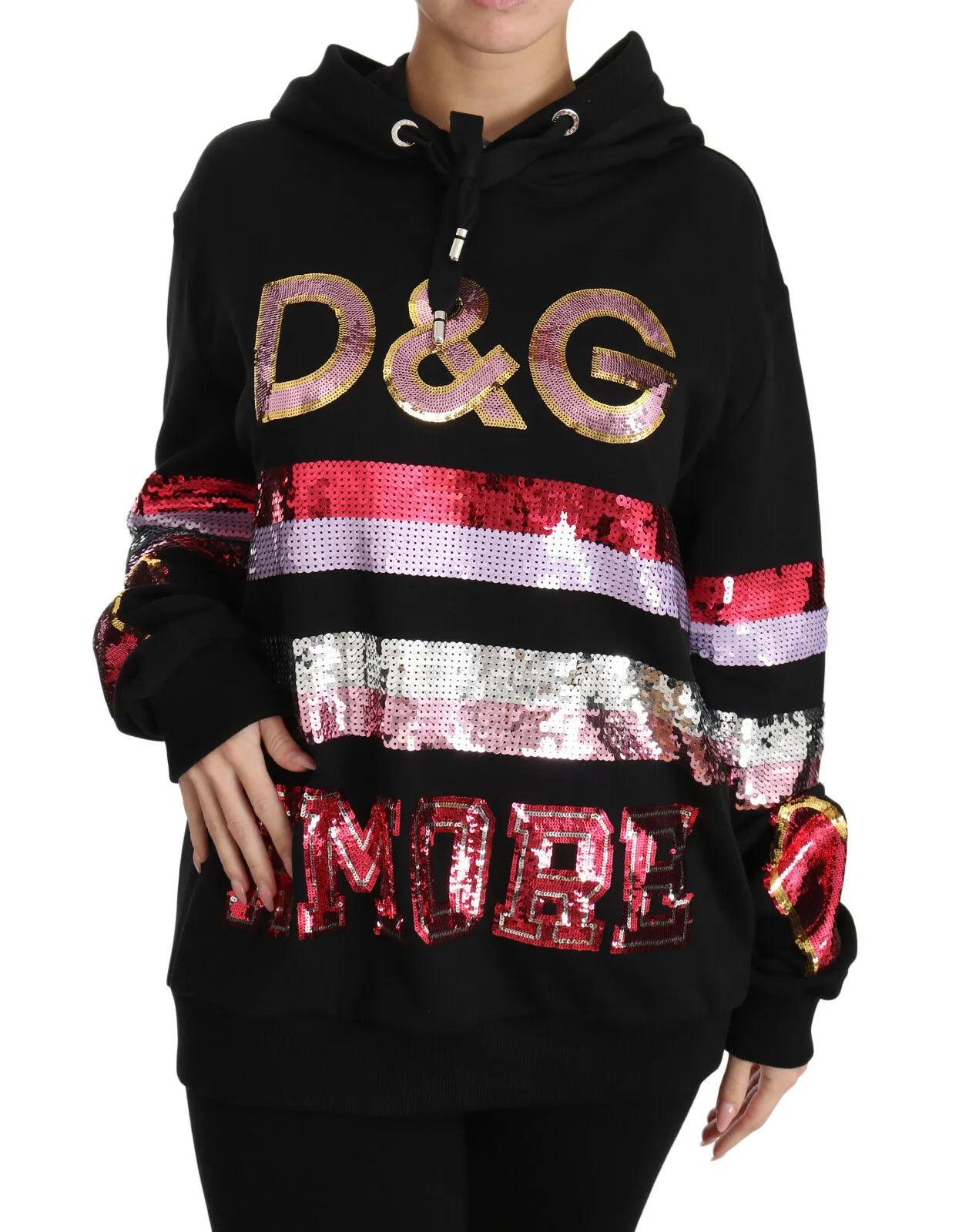 Dolce & Gabbana DG Sequined Hooded Pullover Sweater - Arichezz.store