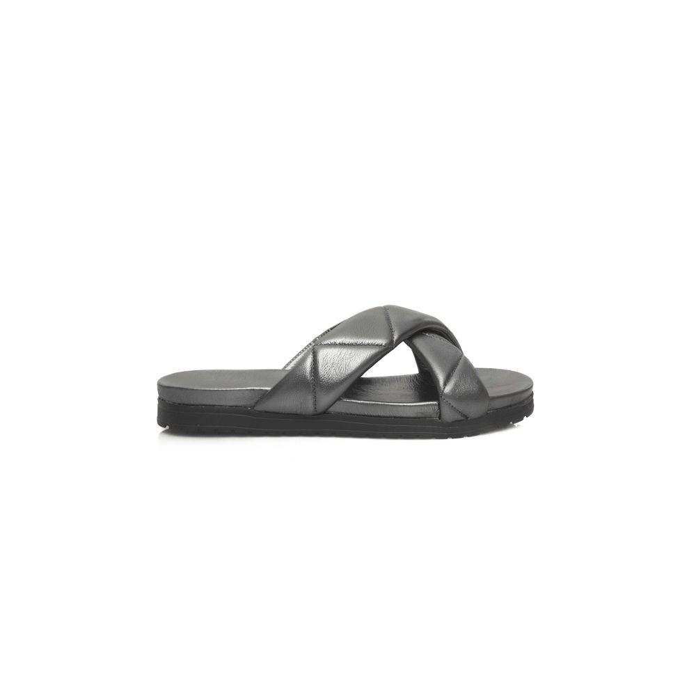 Cerruti 1881 Gray Sheepskin Women Sandals - Arichezz.store