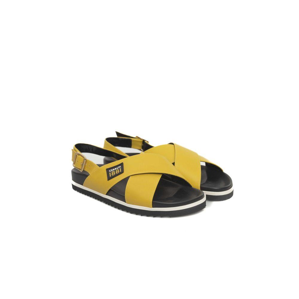 Cerruti 1881 Women's Yellow Calf Leather Sandals - Arichezz.store