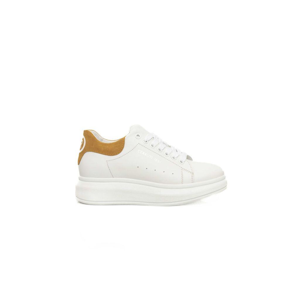 Cerruti 1881 Women's White Leather Platform Sneakers - Arichezz.store