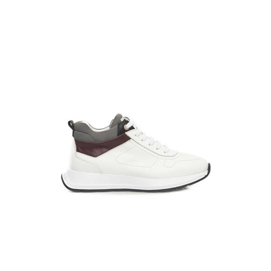 Cerruti 1881 White Leather Women Platform Sneakers - Arichezz.store