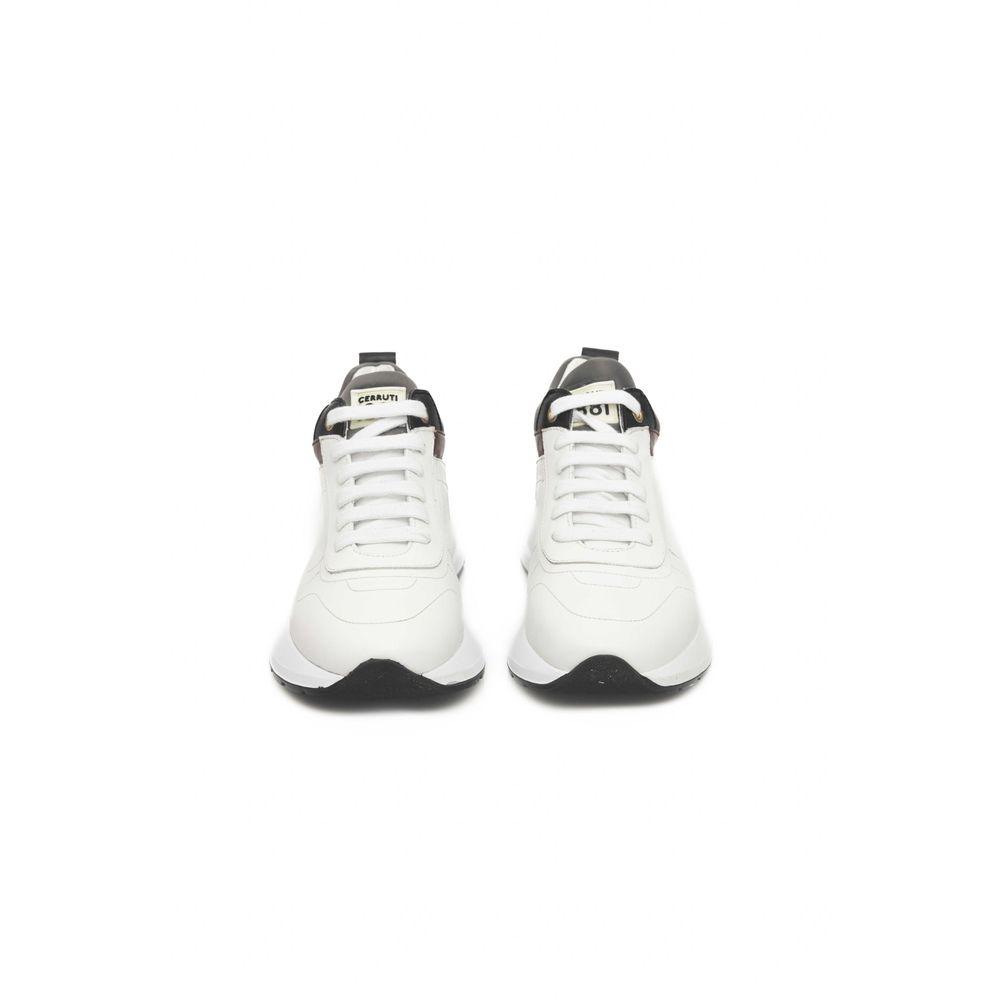 Cerruti 1881 White Leather Women Platform Sneakers - Arichezz.store