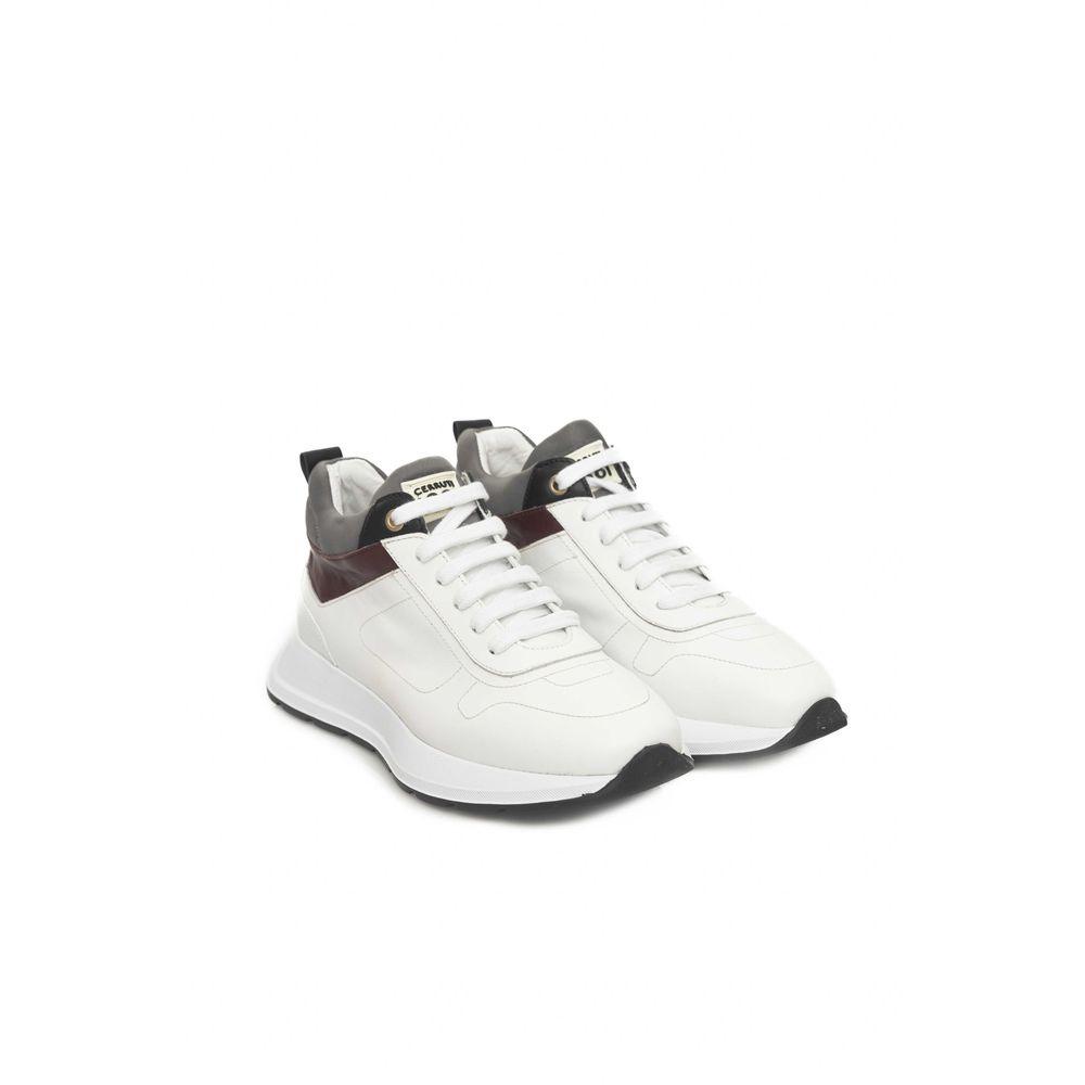 Cerruti 1881 White Leather Women Platform Sneakers - Arichezz.store