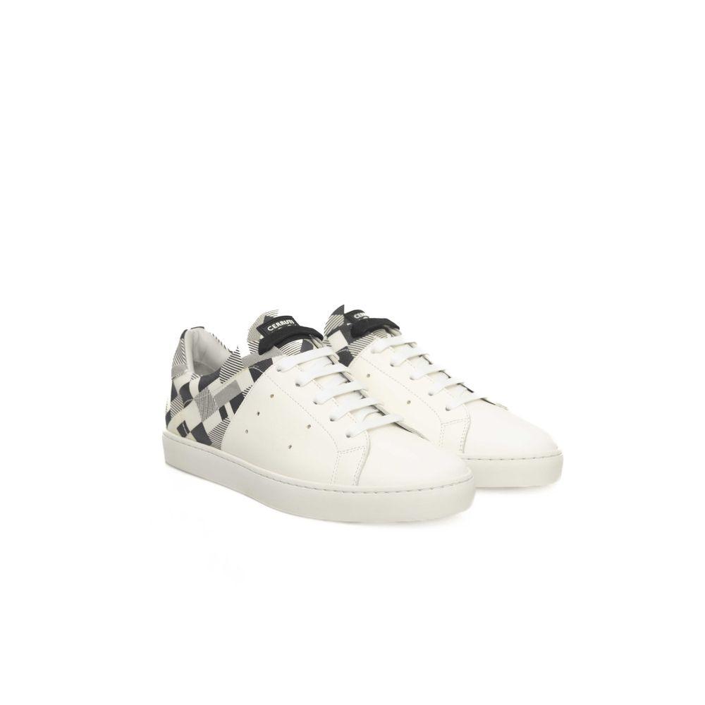 Cerruti 1881 White Leather Men's Sneakers - Arichezz.store