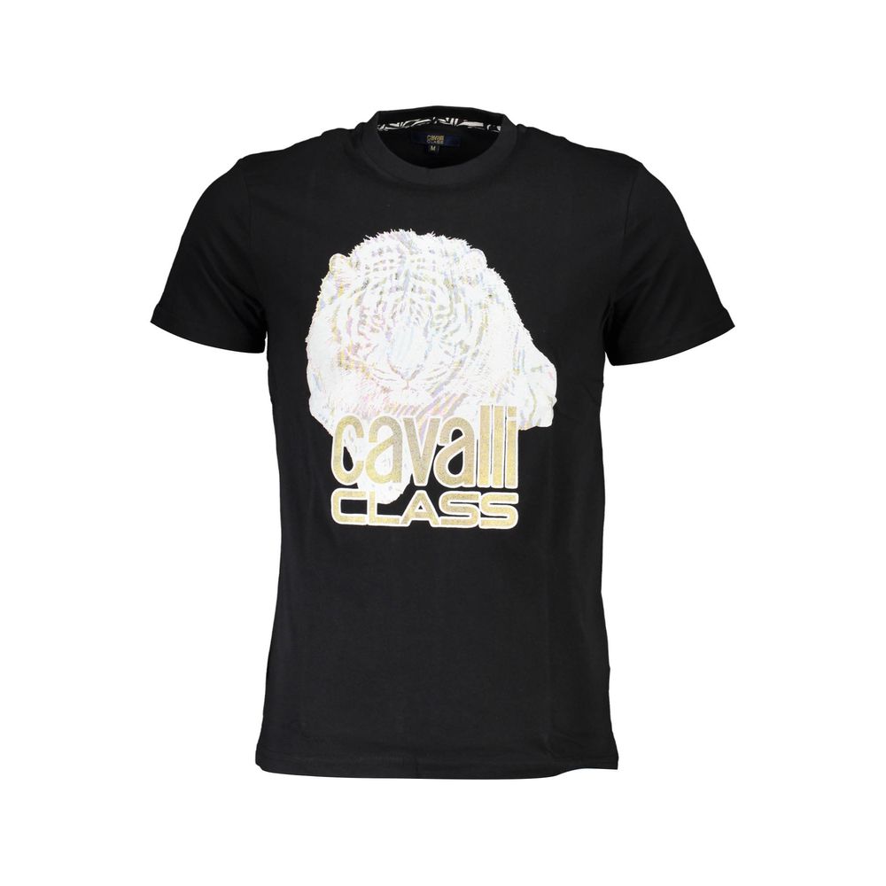 Cavalli Class Black Cotton T-Shirt - Arichezz.store