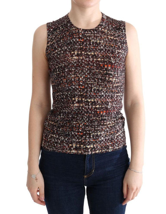 Dolce & Gabbana Sleeveless Multicolor Knit Wool Top - Arichezz.store