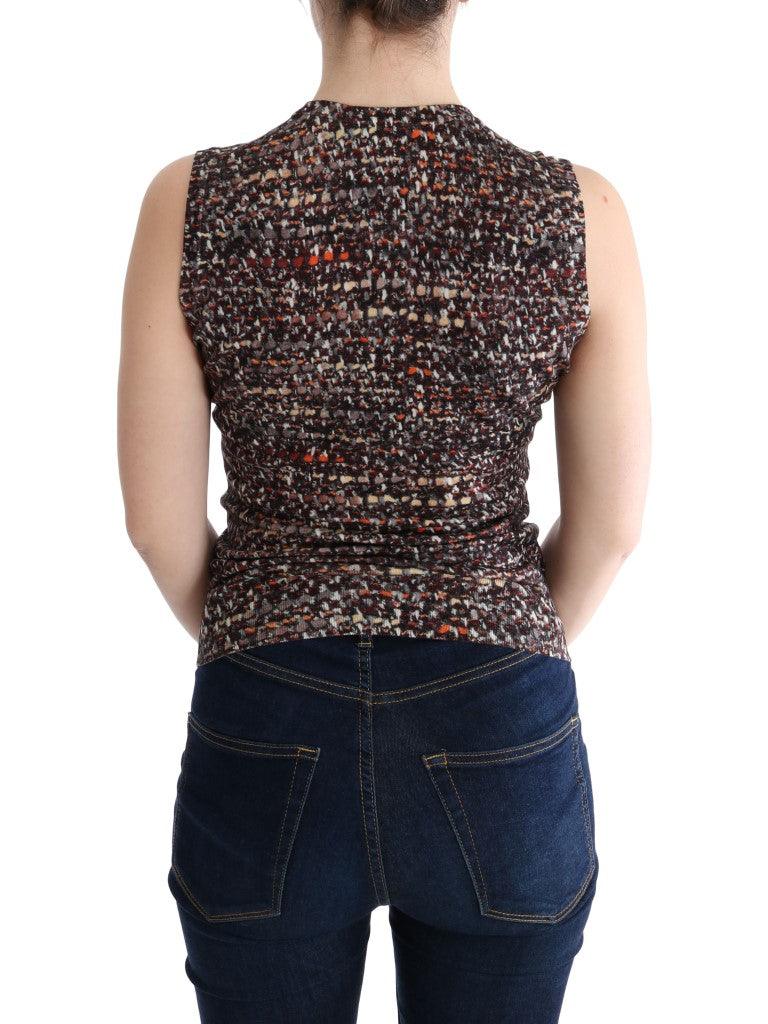 Dolce & Gabbana Sleeveless Multicolor Knit Wool Top - Arichezz.store