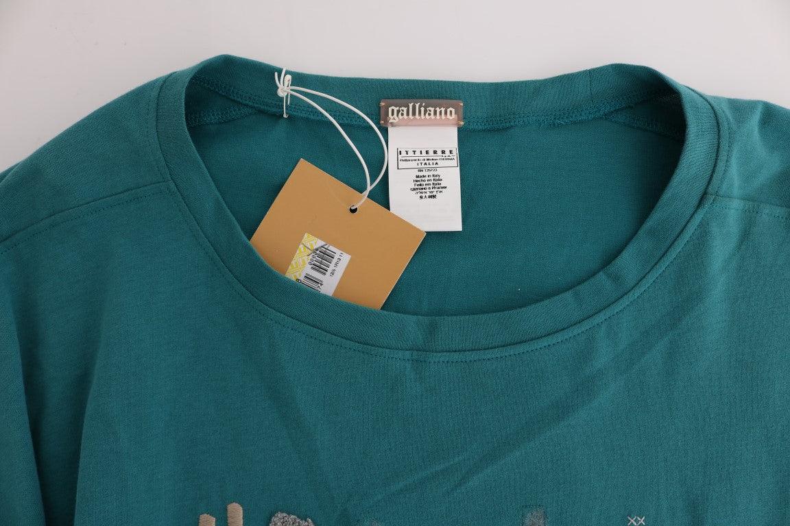 John Galliano Elegant Crewneck Cotton Sweater in Green - Arichezz.store