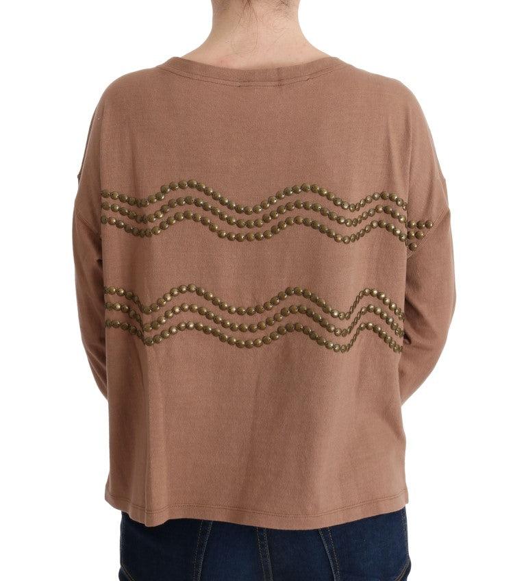 John Galliano Chic Brown Crewneck Cotton Sweater - Arichezz.store