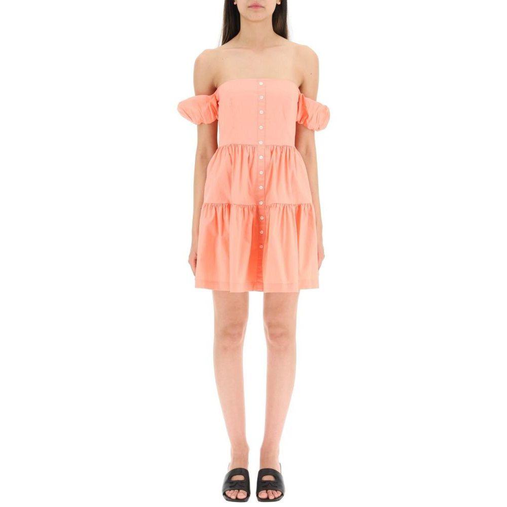 Staud Elio Cotton Mini Dress in Orange