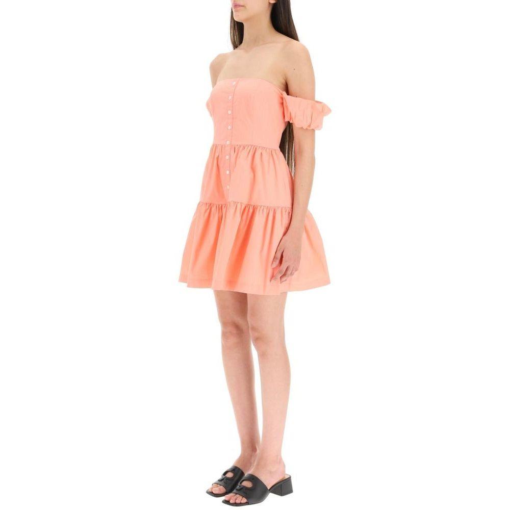 Staud Elio Cotton Mini Dress in Orange