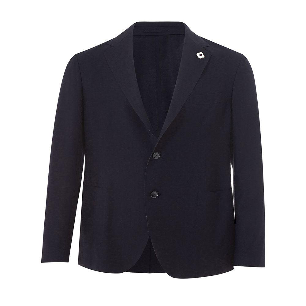 Elegant Blue Cotton Lardini Jacket - Arichezz.store