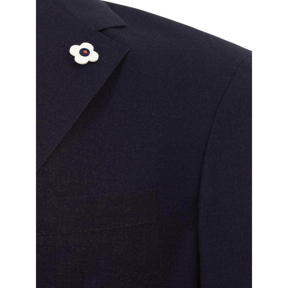 Elegant Blue Cotton Lardini Jacket - Arichezz.store