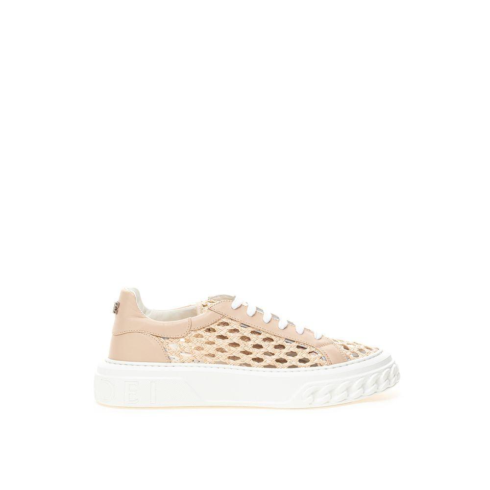 Casadei Chic Beige Leather Sneakers - Arichezz.store