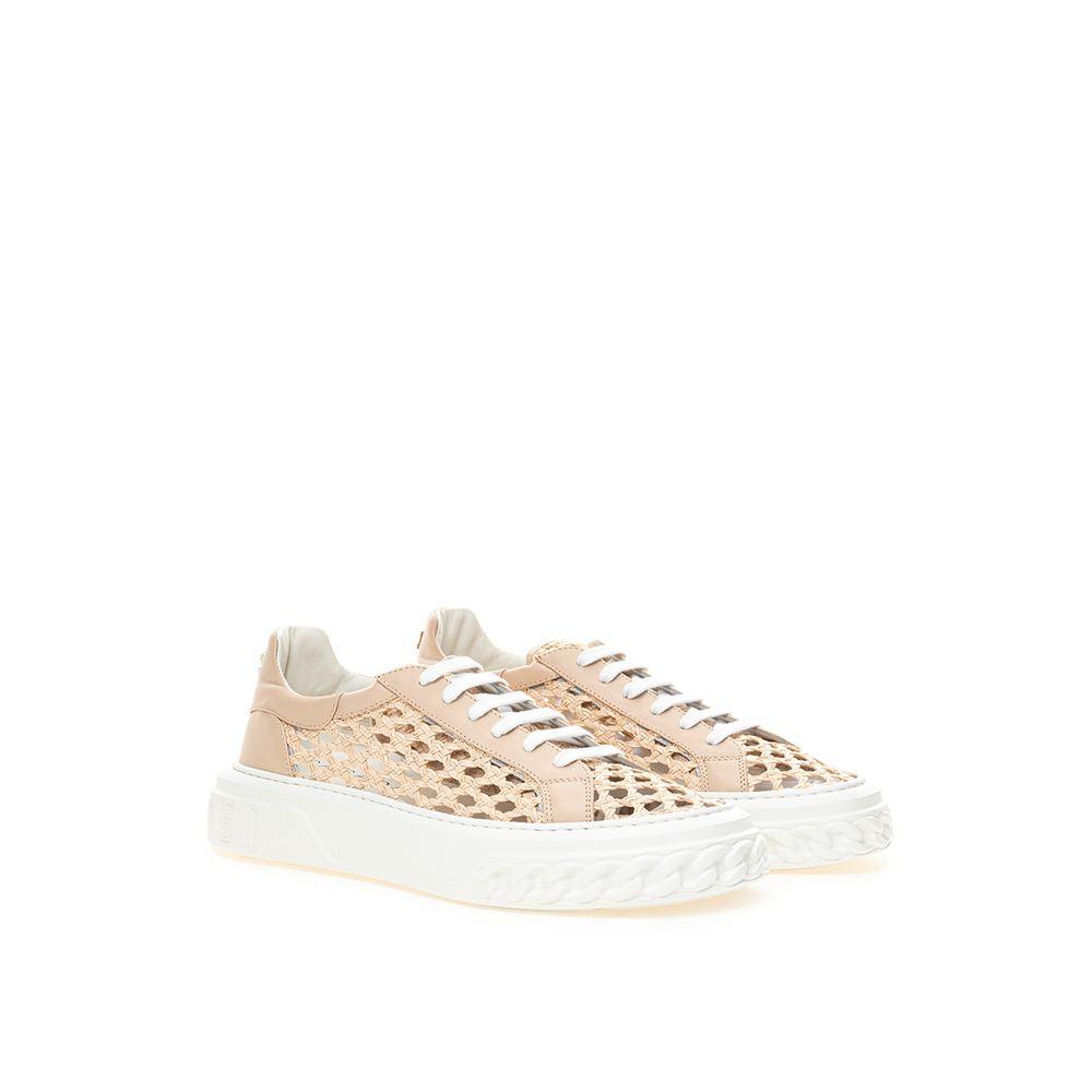 Casadei Chic Beige Leather Sneakers - Arichezz.store