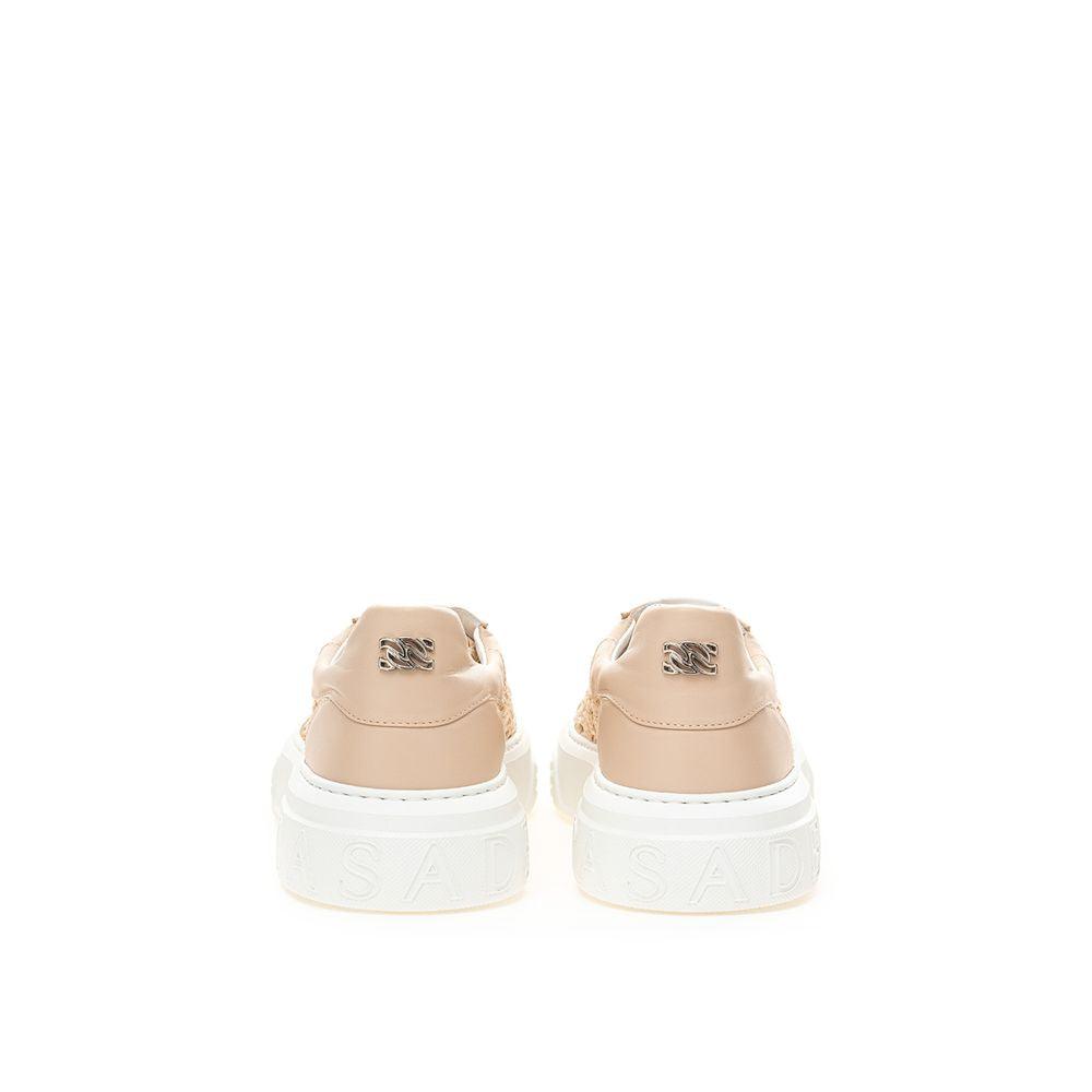 Casadei Chic Beige Leather Sneakers - Arichezz.store