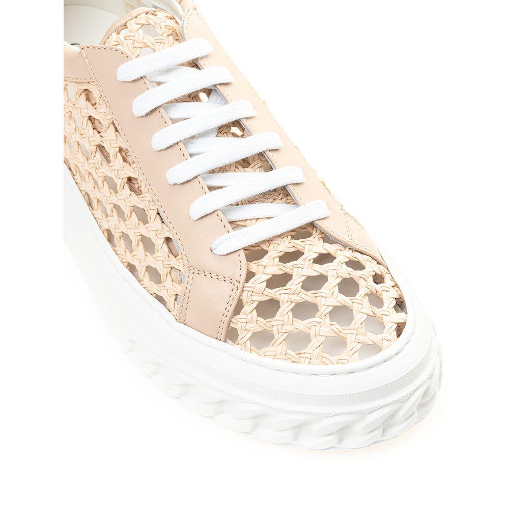 Casadei Chic Beige Leather Sneakers - Arichezz.store