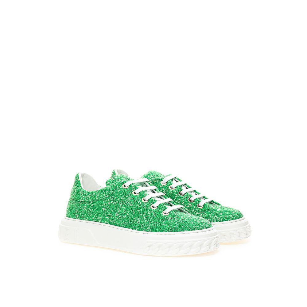 Casadei Emerald Elegance Leather Sneakers - Arichezz.store