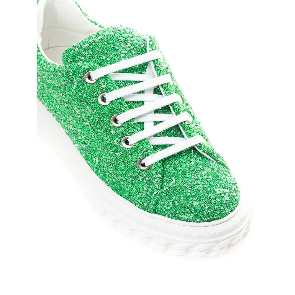 Casadei Emerald Elegance Leather Sneakers - Arichezz.store