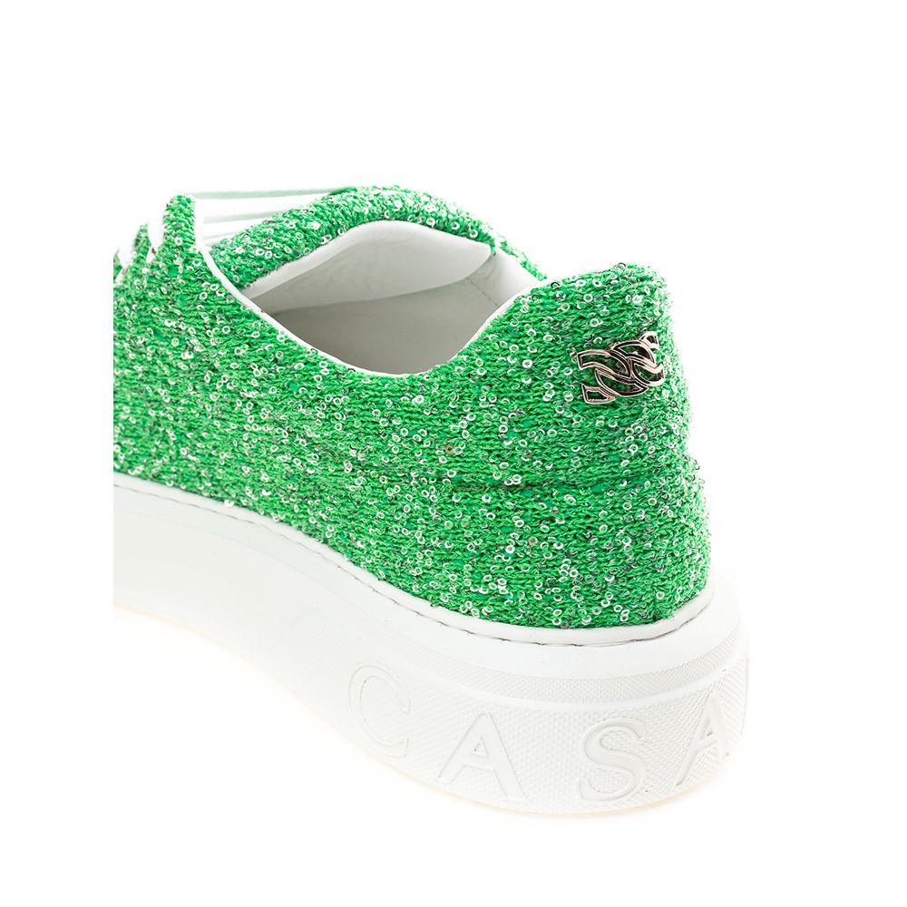 Casadei Emerald Elegance Leather Sneakers - Arichezz.store