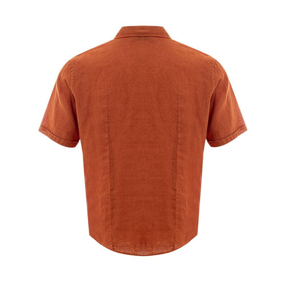 Gran Sasso Elegant Linen Brown Shirt for Men