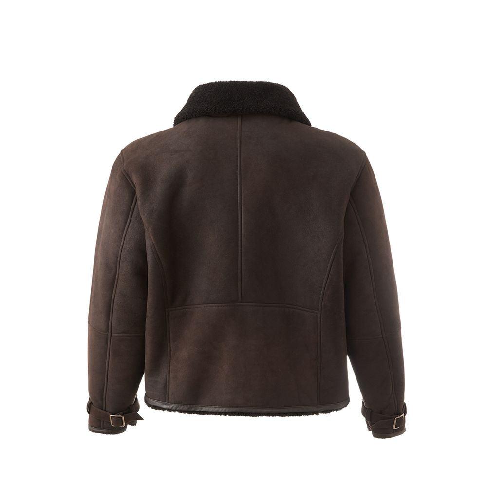 Lardini Elegant Montone Leather Brown Jacket - Arichezz.store