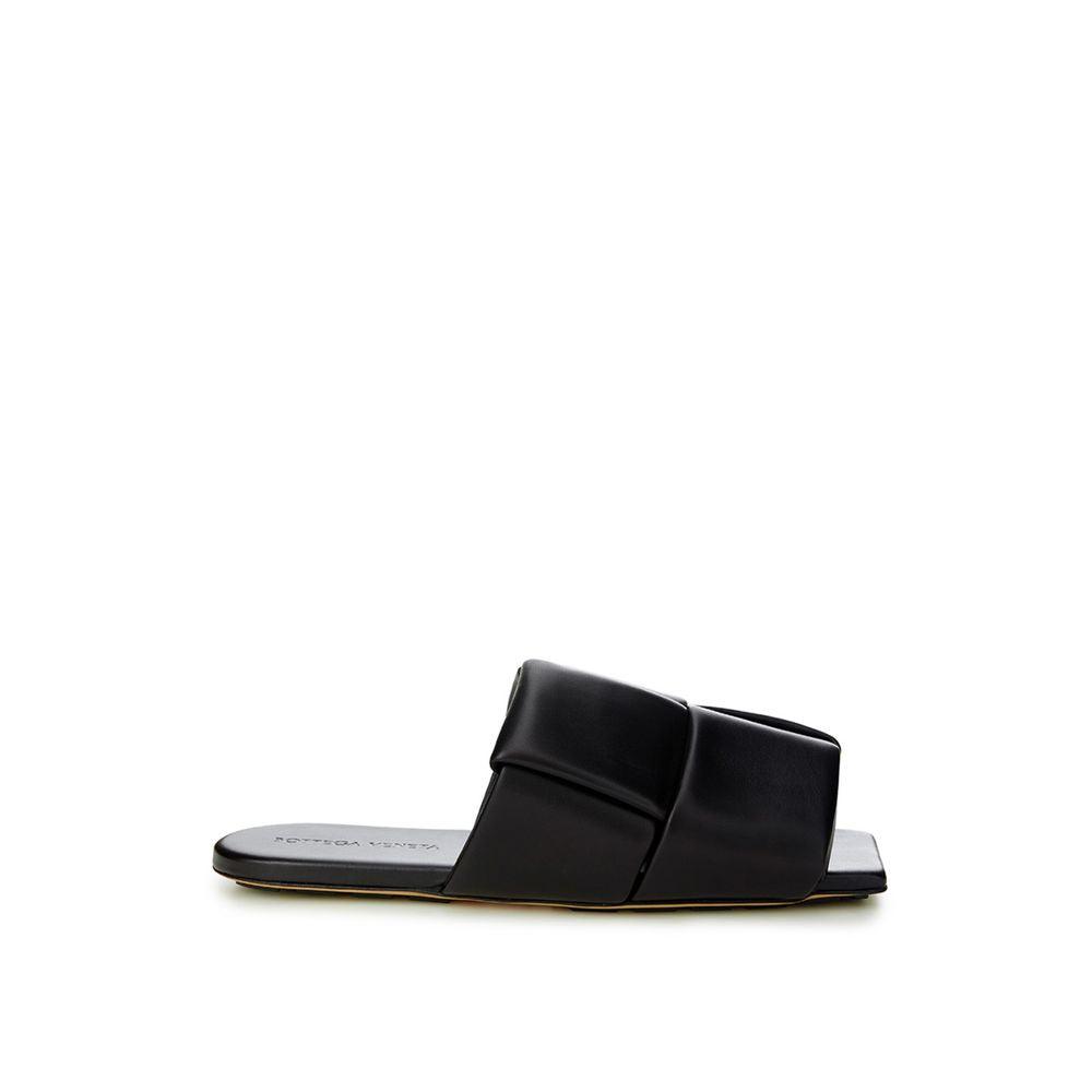 Bottega Veneta Elegant Black Leather Sandals - Arichezz.store